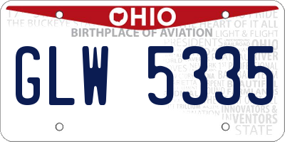 OH license plate GLW5335