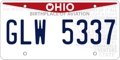 OH license plate GLW5337