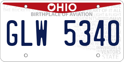 OH license plate GLW5340