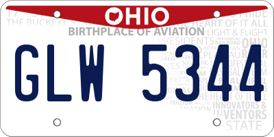 OH license plate GLW5344