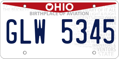 OH license plate GLW5345