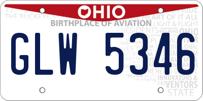 OH license plate GLW5346