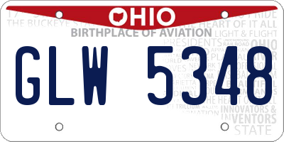 OH license plate GLW5348