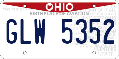 OH license plate GLW5352