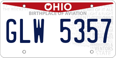 OH license plate GLW5357