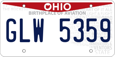 OH license plate GLW5359
