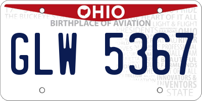 OH license plate GLW5367