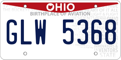 OH license plate GLW5368