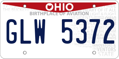 OH license plate GLW5372