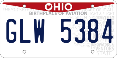OH license plate GLW5384