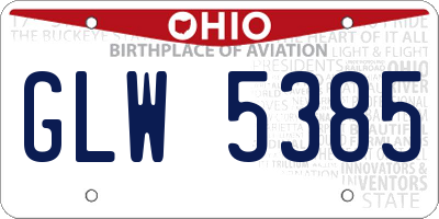 OH license plate GLW5385