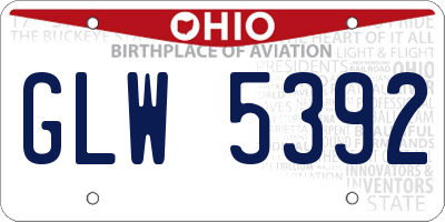 OH license plate GLW5392