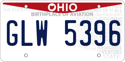 OH license plate GLW5396