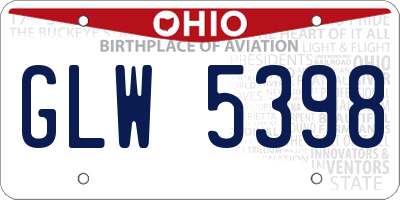 OH license plate GLW5398