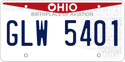 OH license plate GLW5401