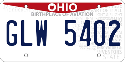OH license plate GLW5402