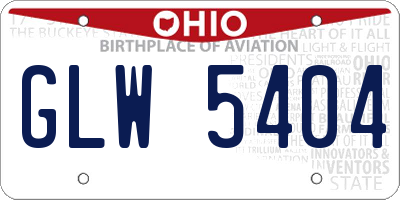 OH license plate GLW5404
