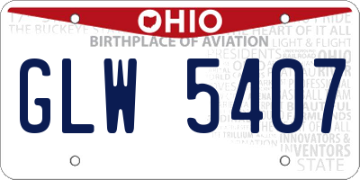 OH license plate GLW5407