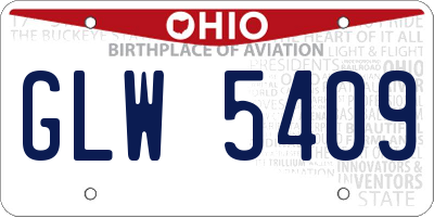 OH license plate GLW5409