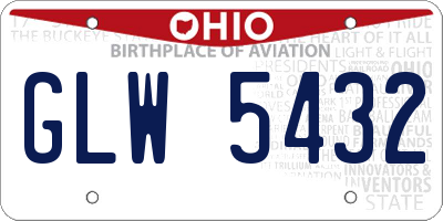 OH license plate GLW5432