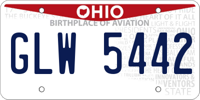 OH license plate GLW5442