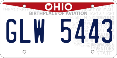 OH license plate GLW5443