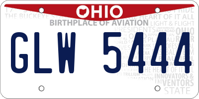 OH license plate GLW5444