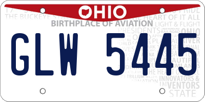 OH license plate GLW5445