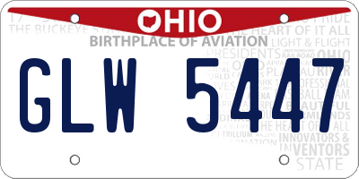 OH license plate GLW5447