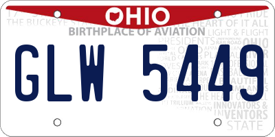 OH license plate GLW5449