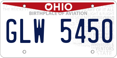 OH license plate GLW5450