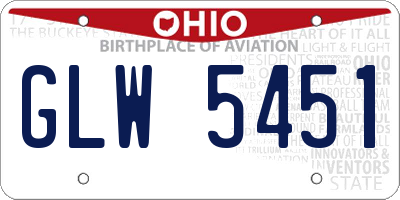 OH license plate GLW5451