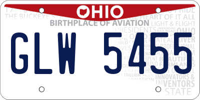 OH license plate GLW5455