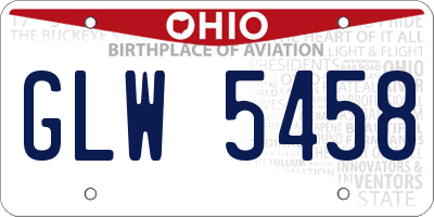 OH license plate GLW5458