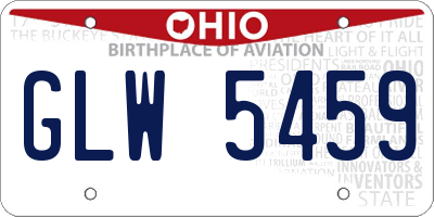 OH license plate GLW5459