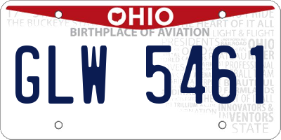 OH license plate GLW5461