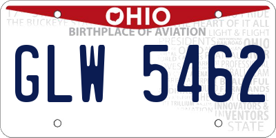 OH license plate GLW5462