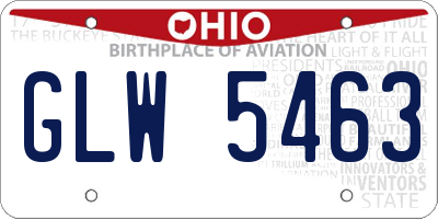 OH license plate GLW5463