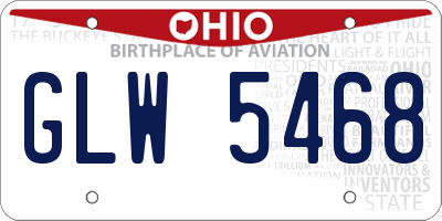 OH license plate GLW5468
