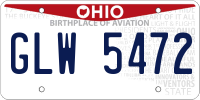 OH license plate GLW5472
