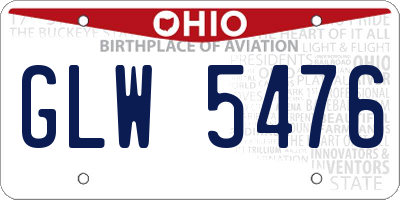OH license plate GLW5476