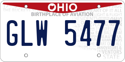 OH license plate GLW5477