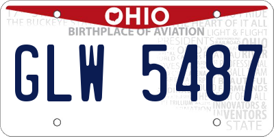 OH license plate GLW5487