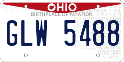 OH license plate GLW5488