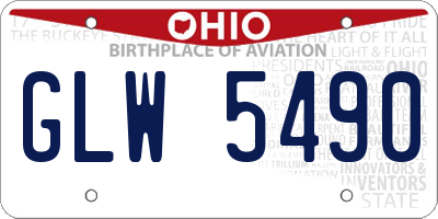 OH license plate GLW5490