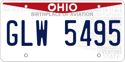 OH license plate GLW5495