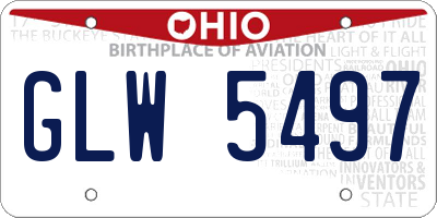 OH license plate GLW5497