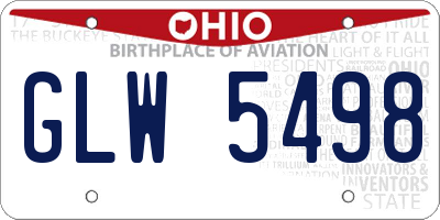 OH license plate GLW5498