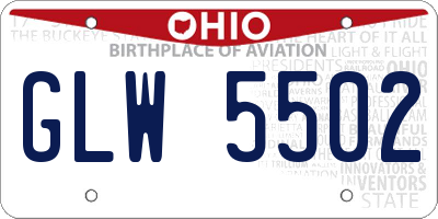 OH license plate GLW5502