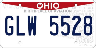 OH license plate GLW5528